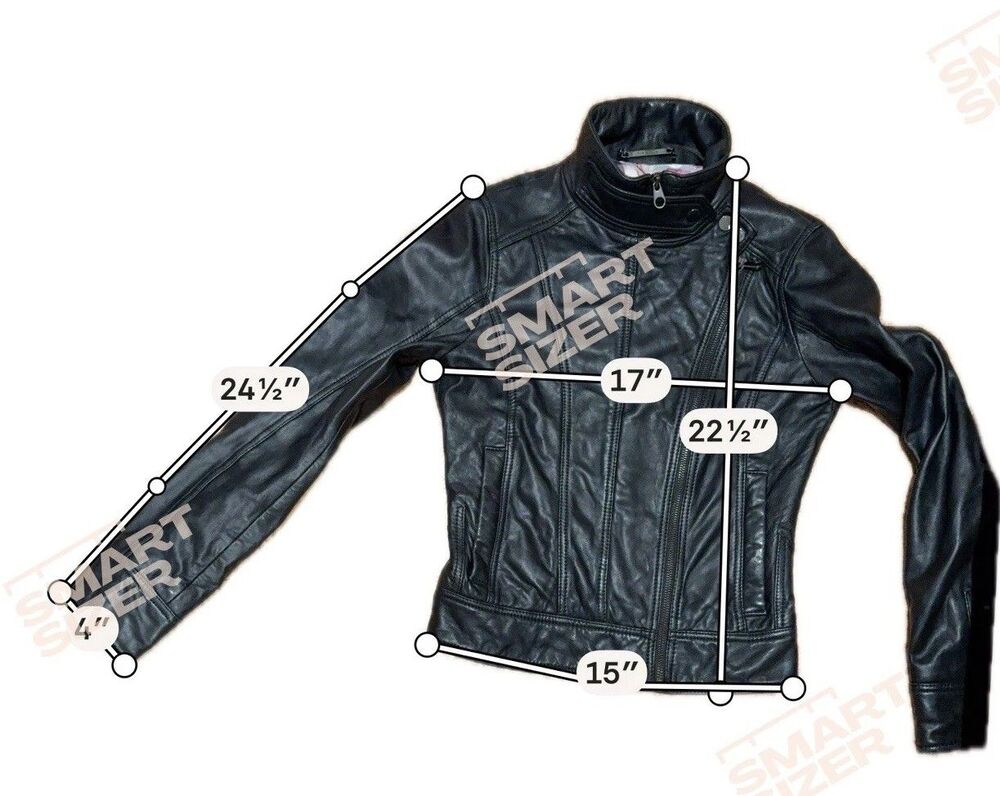 Ted Baker Black Leather Jacket Moto Silver Hardware Size 0 Biker - Picture 9 of 11